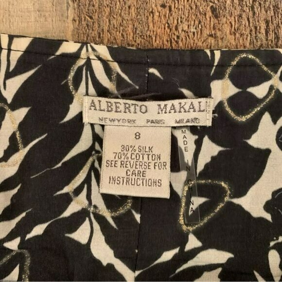 Alberto Malaki silk ruffle mini skirt with bubble underlay navy and silver 8 - Picture 5 of 9